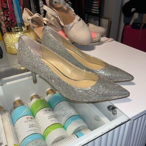 Michael Kors Silver Glitter Heels